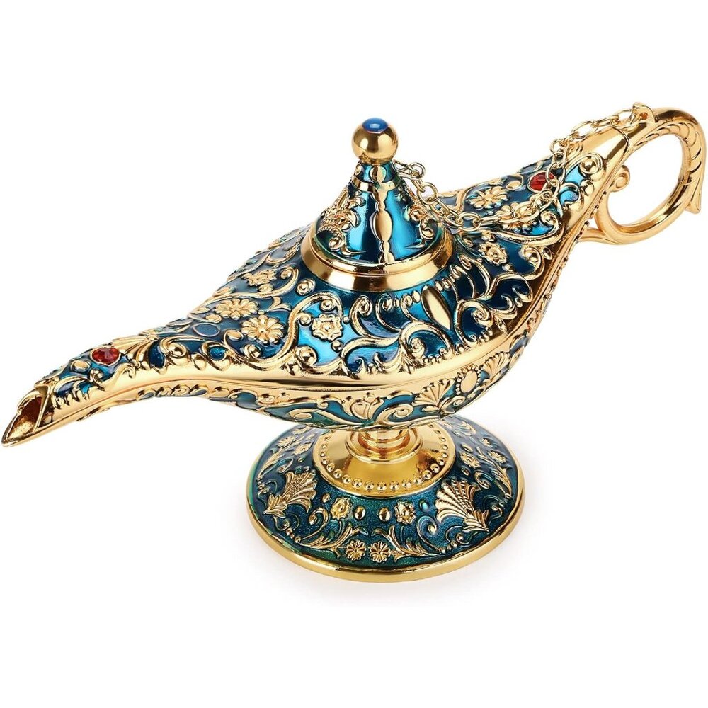 ✨Hipiwe Blue Magical Legend Aladdin Genie Lamp Decoration Arabian Costume Props